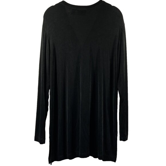 Chicos Travelers Cardigan Size Large Solid Black Long Sleeve Button Up Packable - Picture 3 of 6